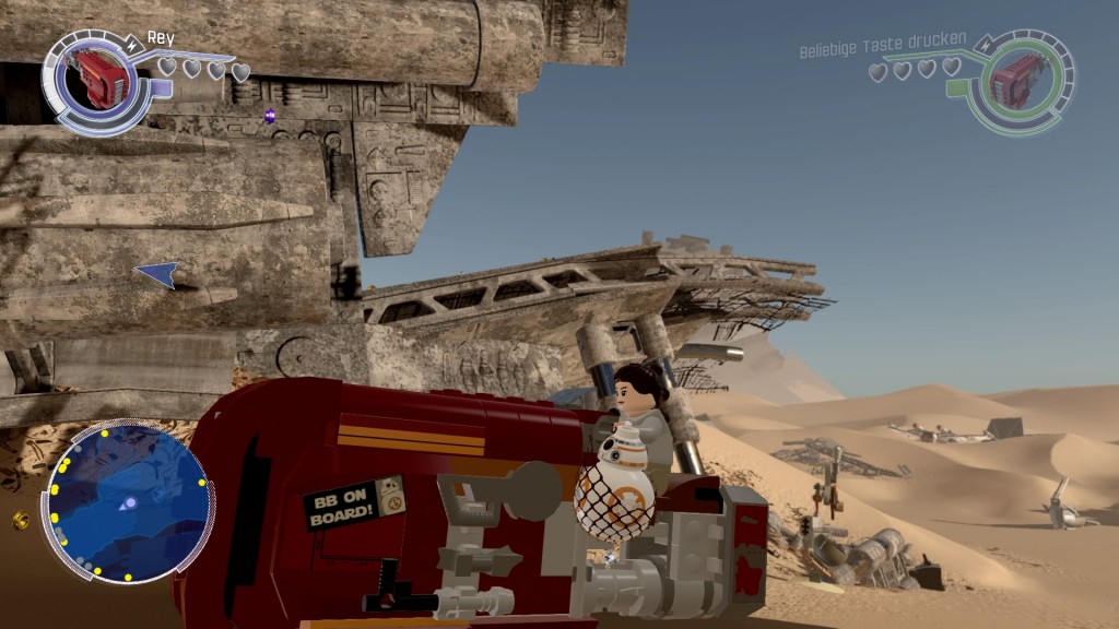 Rey und BB-8 auf Reys Speeder